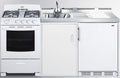 72" Wide All-in-One Kitchenette with 4-Burner Gas Range, Refrigerator-Freezer, Sink, Cutting Board, Cutlery Storage, and Storage Cabinet G2098