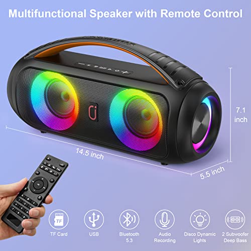 Portable Bluetooth Speaker with Subwoofer, IP65 Waterproof I231