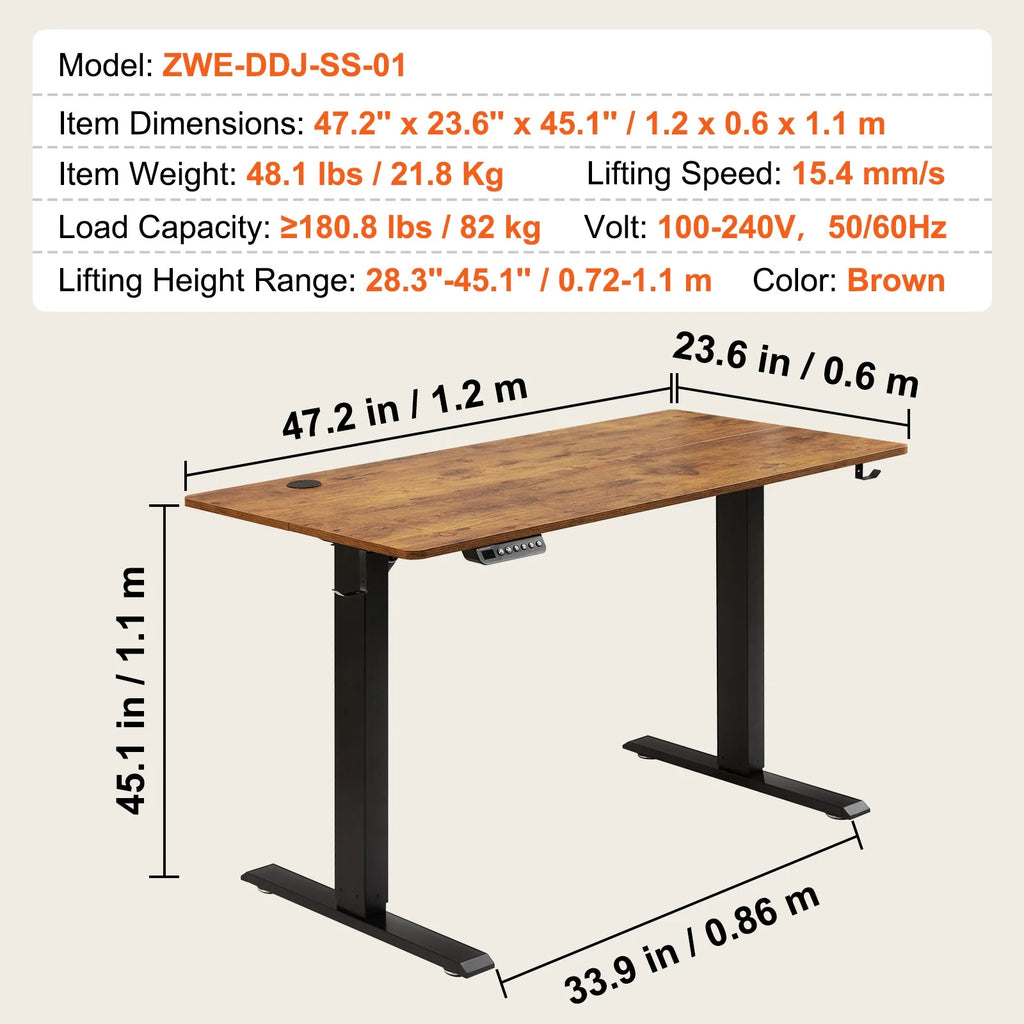 47.2" x 23.6" Adjustable Height Electric Standing Desk X910