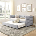 Fabric Upholstered Twin Size Daybed with Trundle H397