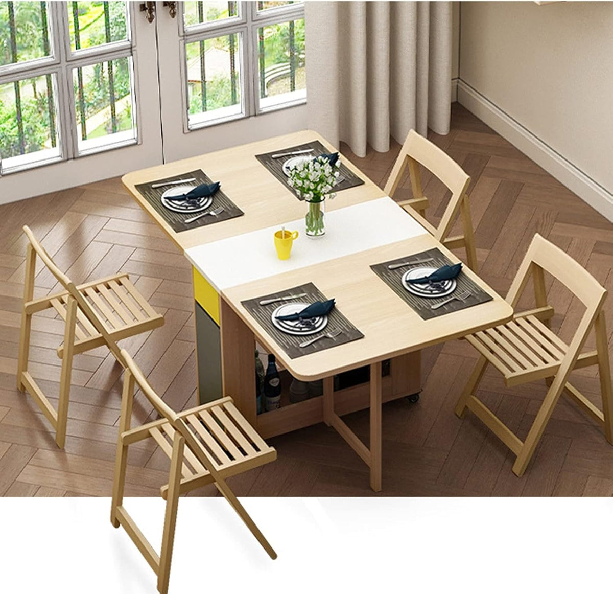 Solid Wood Extendable Drop Leaf Dining Table (1.2m) P8723