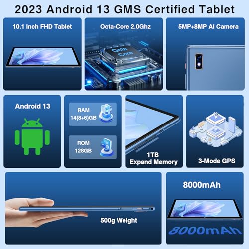 Gray 10 Inch Android Tablet with Keyboard, Mouse, Case F3393