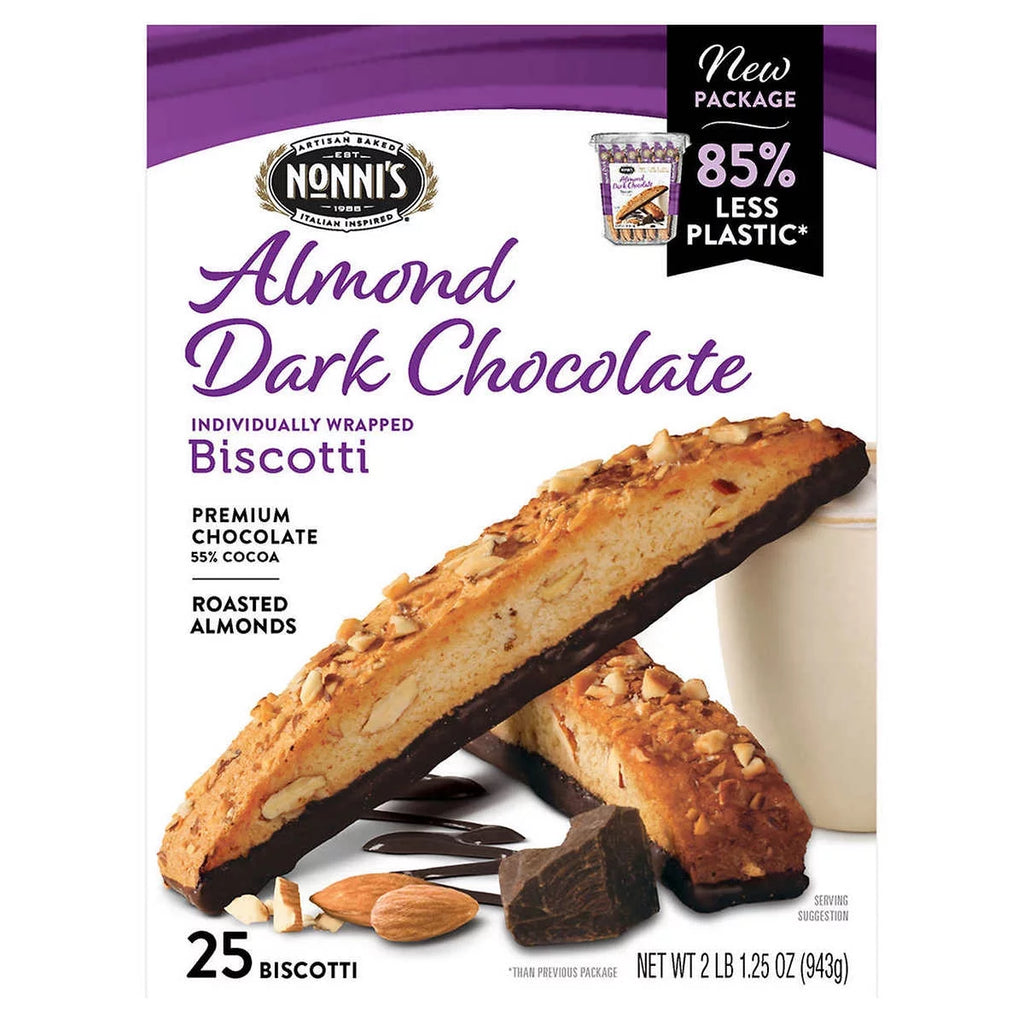 Almond Dark Chocolate Biscotti 1.33 Ounce (25 Count) E17602