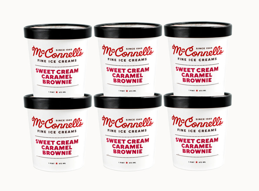 Sweet Cream Caramel Brownie Ice Cream, 16 oz (6 Ct) Q709133