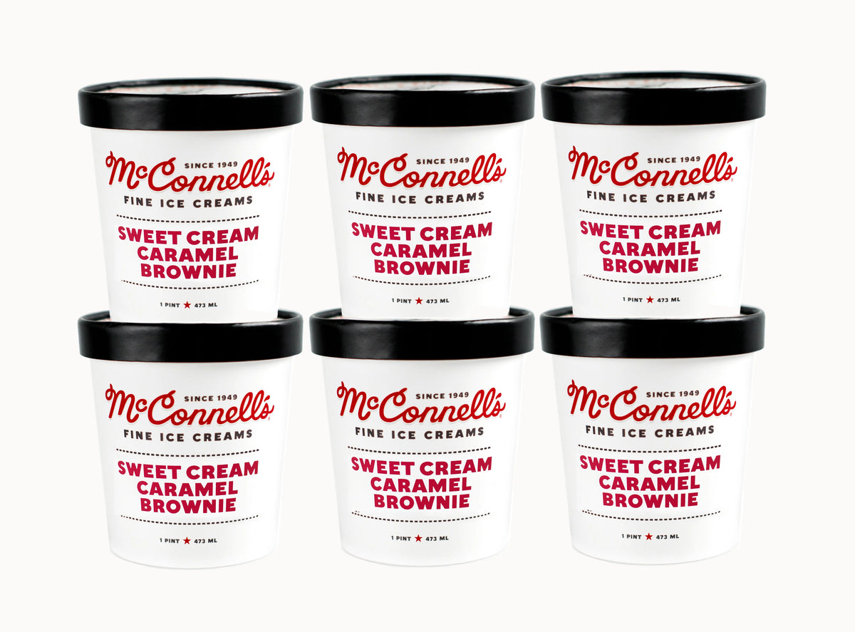 Sweet Cream Caramel Brownie Ice Cream, 16 oz (6 Ct) Q709133