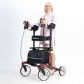 Heavy Duty Rollator Walker with 22 Wide Seat and Adjustable Backrest T1089