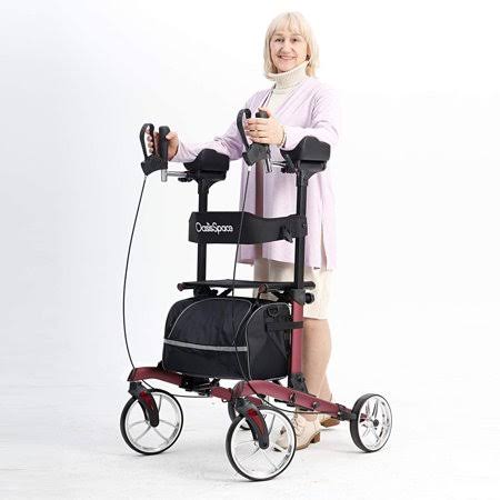 Heavy Duty Rollator Walker with 22 Wide Seat and Adjustable Backrest T1089