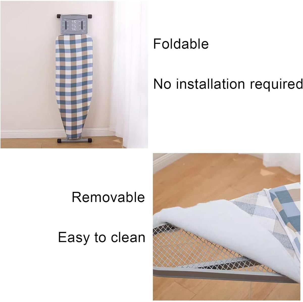 Compact Full-Size Folding Ironing Board with Iron Stand T44885