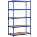 5 Tier Heavy Duty Adjustable Metal Shelving Unit, Blue V839