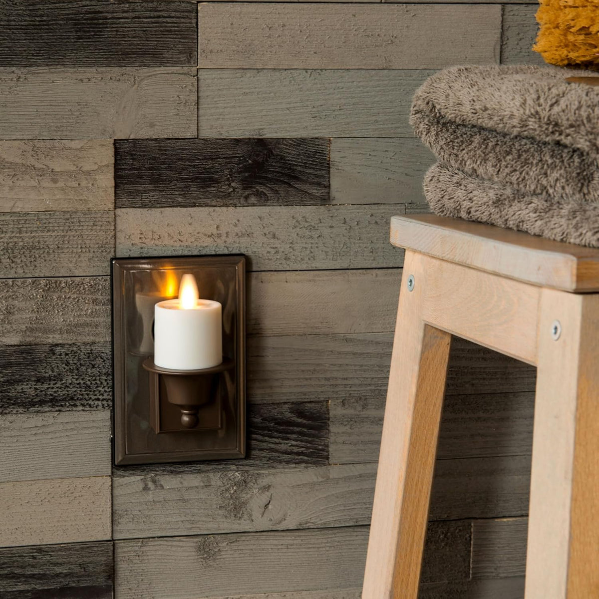 Set of 2 Flameless Candle Nightlight (Bronze) U4642