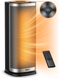 1500W Ceramic Electric Portable Heater with Thermostat, 70° Oscillating, Remote, 12H Timer H47998