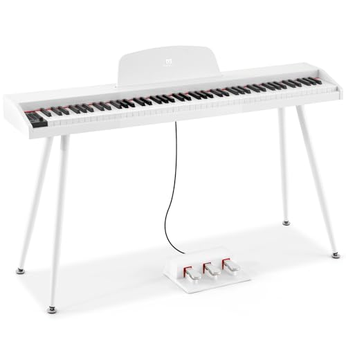 88 Key Semi Weighted Digital Piano Keyboard with 3-Pedal Unit, Built-In Speakers, USB/MIDI (Black) S7336