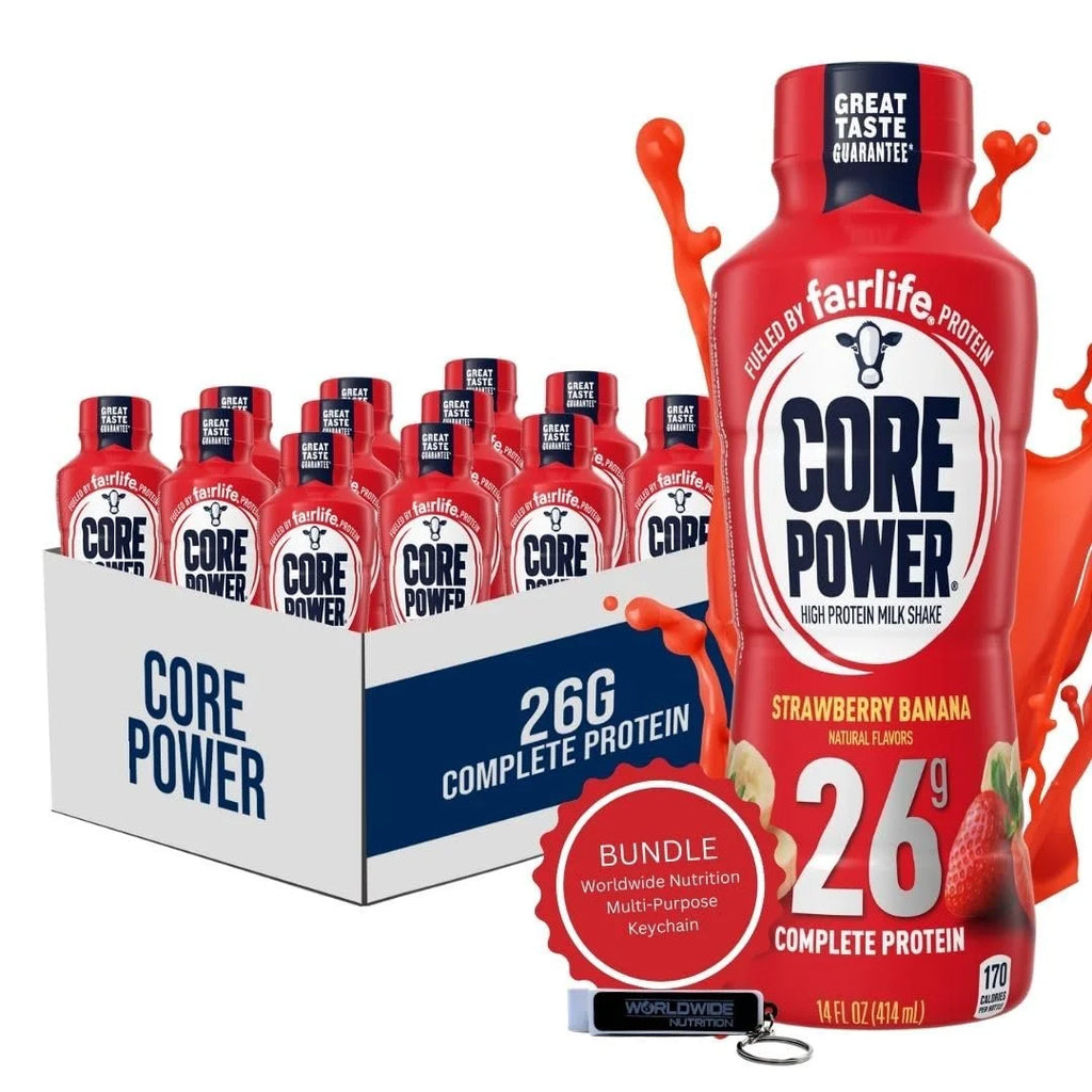 Strawberry Banana Flavor Protein Milk Shakes, 14 Fl Oz Pack of 12 K123724