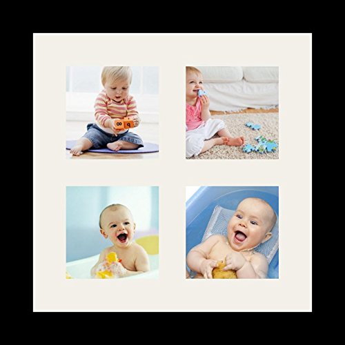 Collage Photo Frame Single Mat with 4-8x10 Openings Satin Black Frame C82654