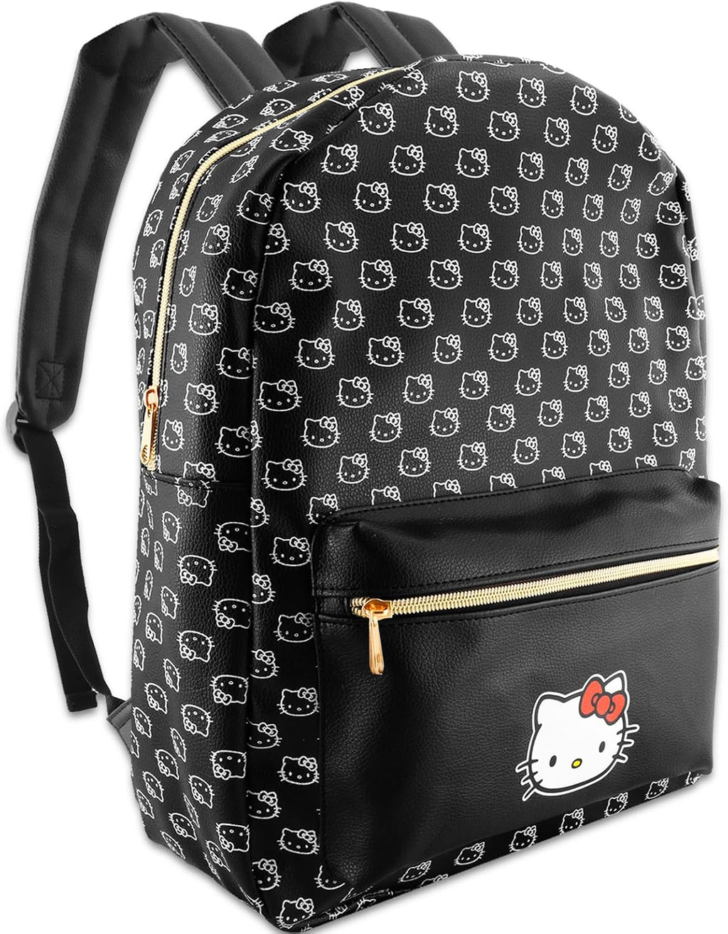 Faux Leather Backpack with Front Pocket C8209