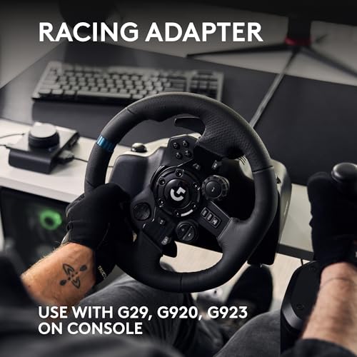 Black Leather Steering Wheel with Floor Pedals V26030
