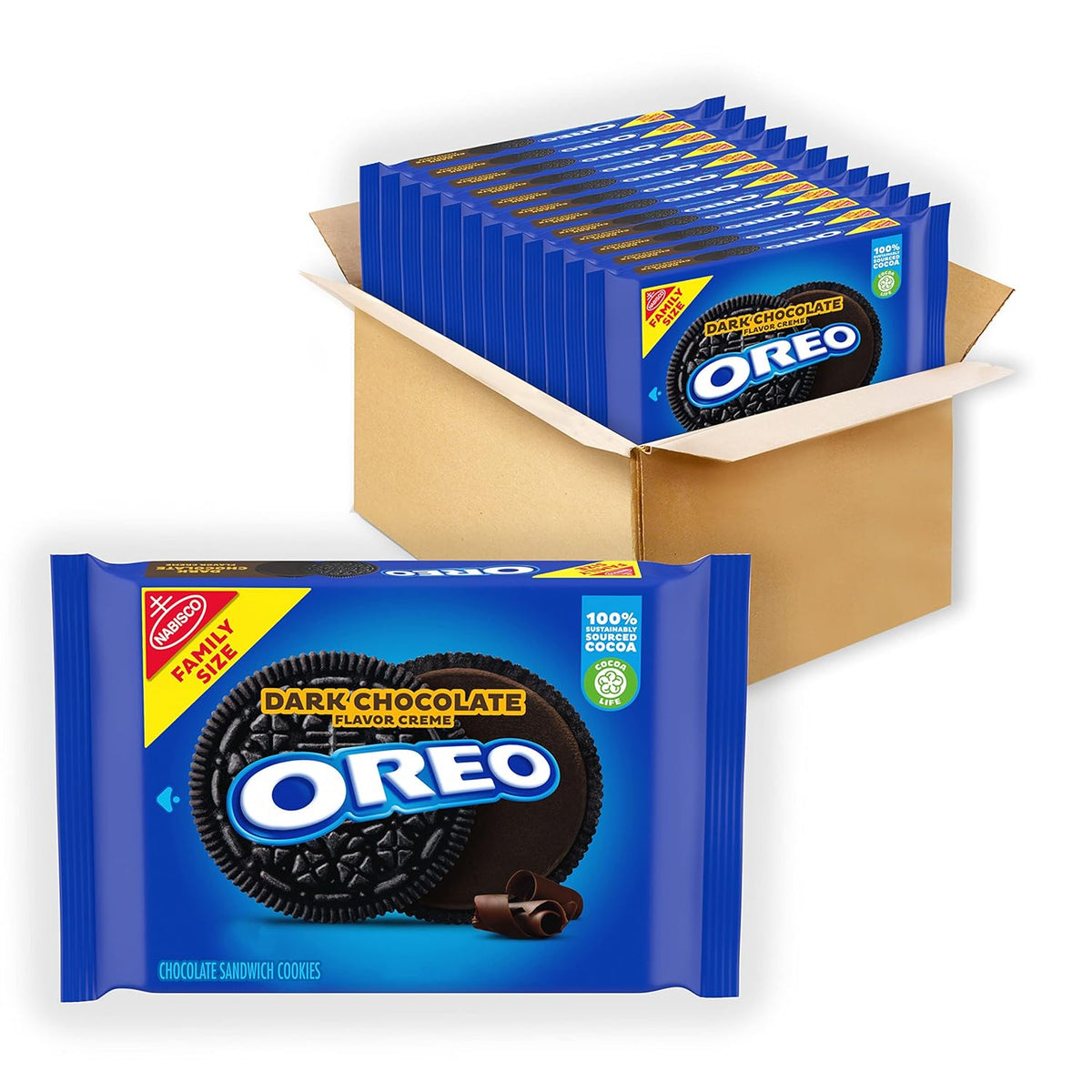 Dark Chocolate Creme Chocolate Sandwich Cookies, Family Size, 12 - 17 oz Packs D91463