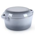 2-in-1 Enameled Cast Iron Dutch Oven with Skillet Lid, 5 Quart F6297