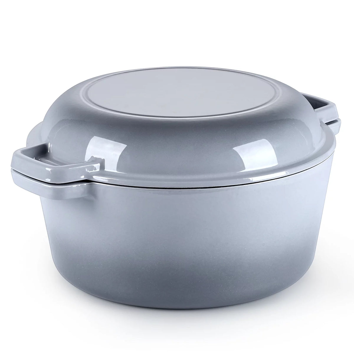 2-in-1 Enameled Cast Iron Dutch Oven with Skillet Lid, 5 Quart F6297