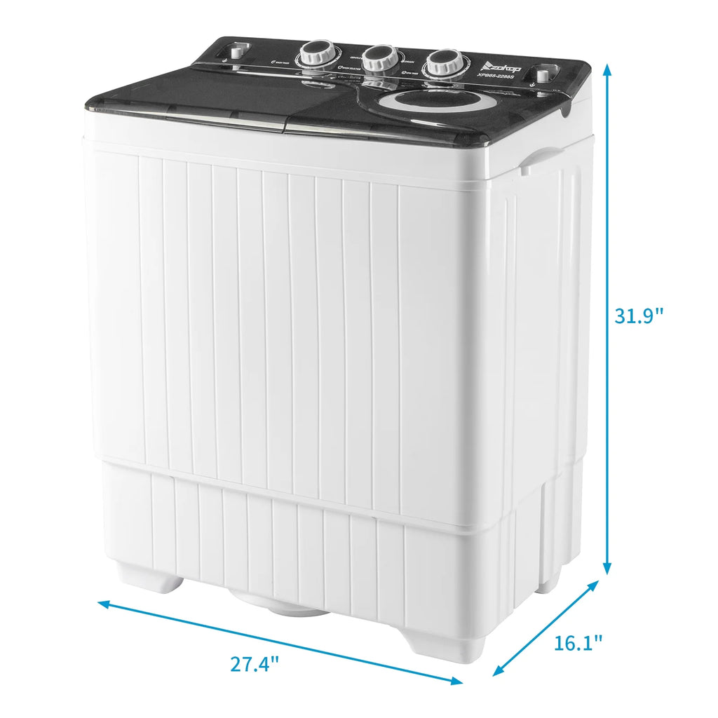 Semi-automatic Twin Tub Washing Machine, 26Lbs, White&Black U25198