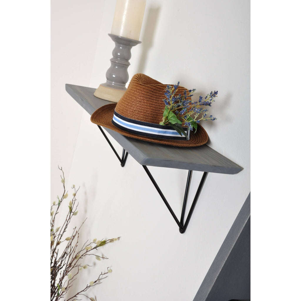 White Washed Wood Bracket Shelf S4686