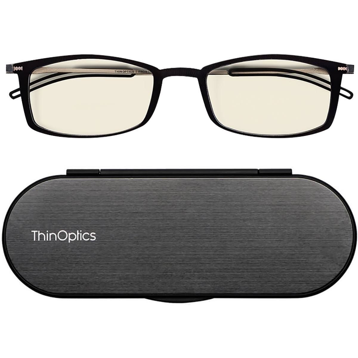 Black +2.50 Blue Light Blocking Computer Glasses with Case C31425