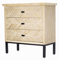 White 3-Drawer Parquet Accent Cabinet S231