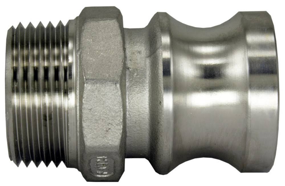 304 Stainless Steel Cam-and-Groove Pipe Fitting Adapter 3/4 inch Cam Lock Plug x 3/4 inch Male NPT Y579