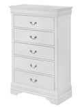 White 5 Drawers Chest B327
