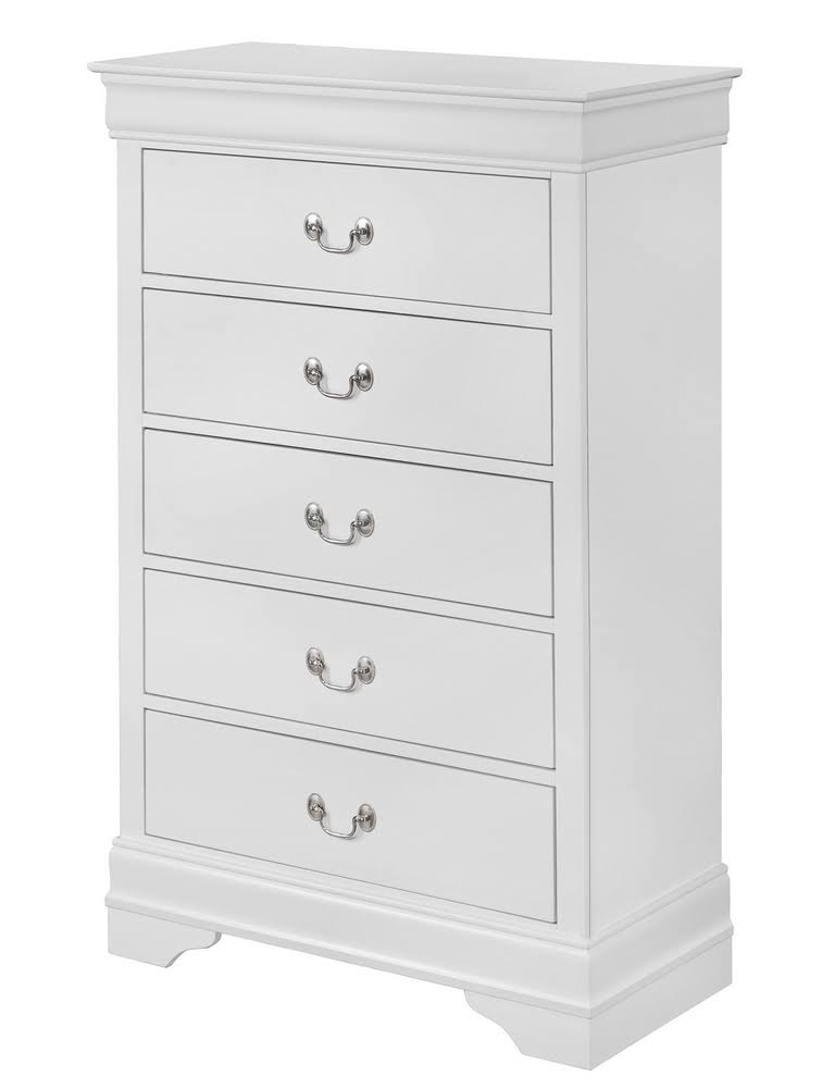 White 5 Drawers Chest B327