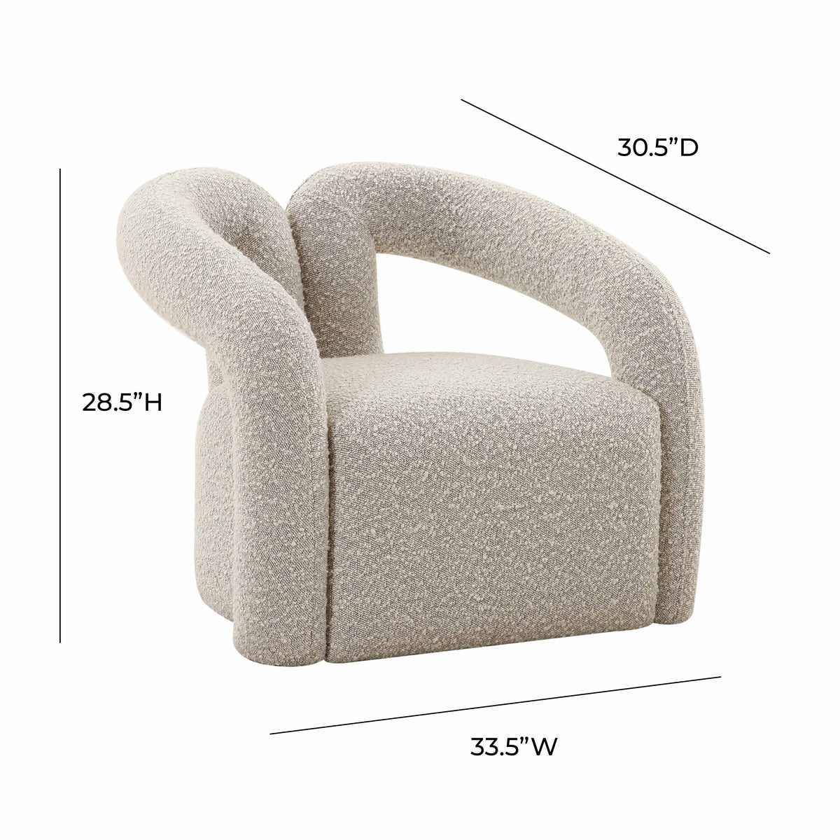 Grey Boucle Accent Chair E499