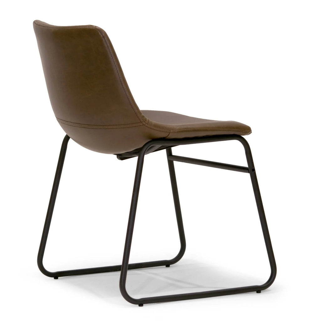 Gray Faux Leather Dining Chairs Set of 2 V381