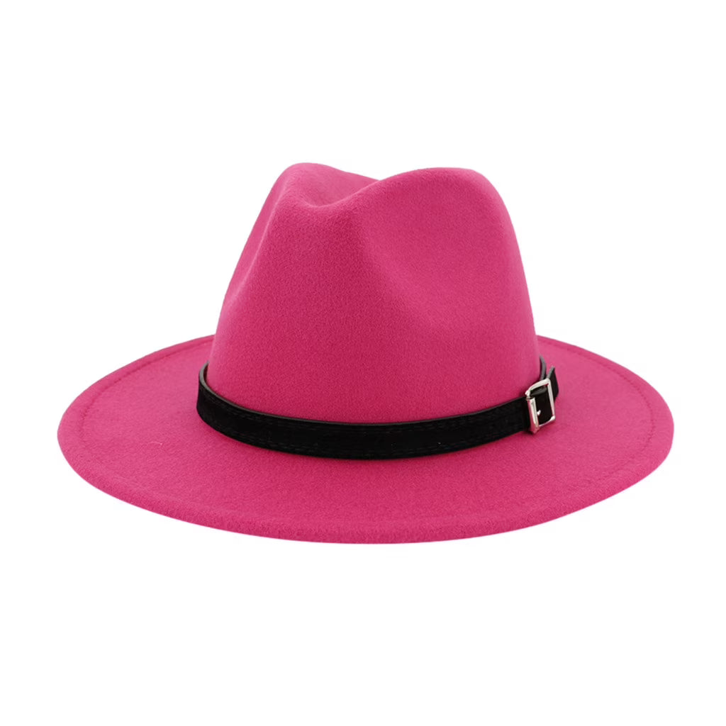 Vintage Wide Hat with Belt Buckle R395502