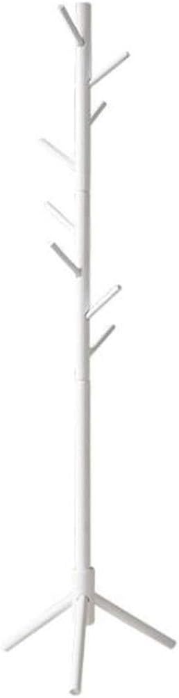 White Wooden Coat Rack Stand with 8 Hooks C98352