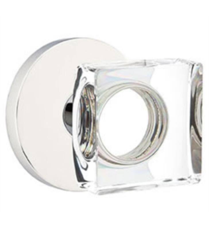 Satin Nickel Privacy Square Knob with Disk Rose D297