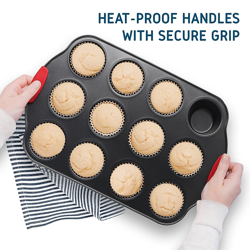 15 PC Nonstick Carbon Steel Bakeware Set with Silicone Handles S9295