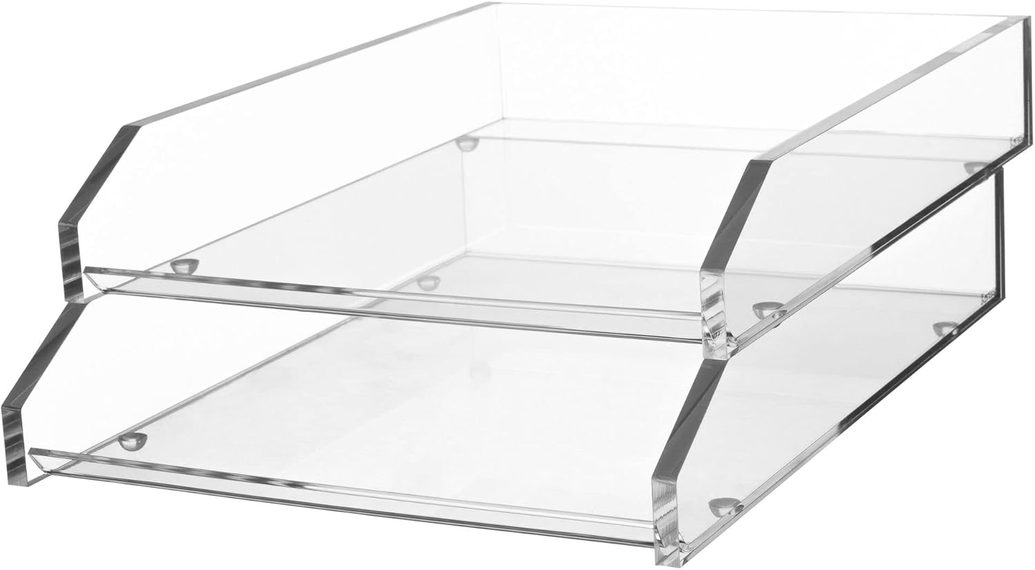 Acrylic Monitor Stand with Keyboard Storage, Clear, Pack of 2 L980