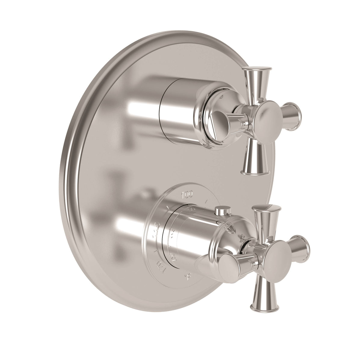 Gloss Black Round Thermostatic Trim Plate with Handle Z675