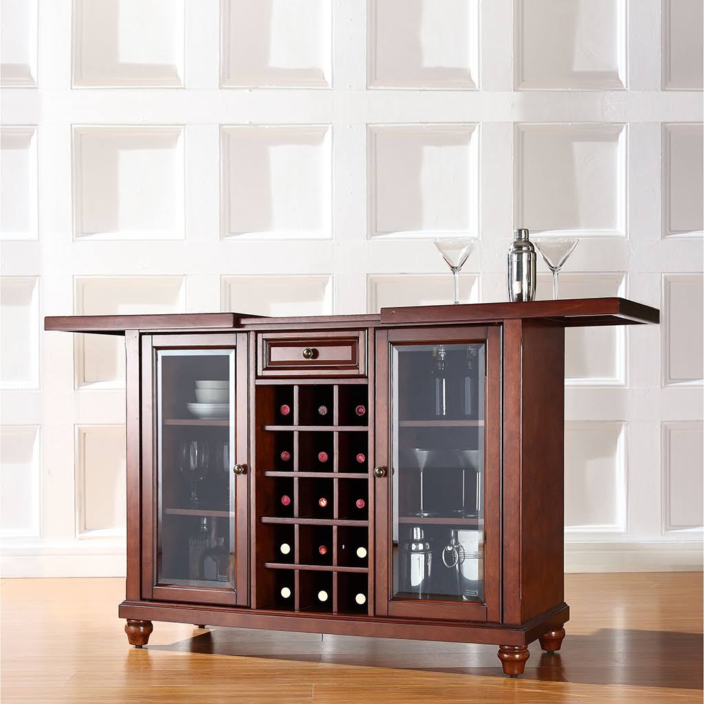 Vintage Mahogany Sliding Top Bar Cabinet V9099