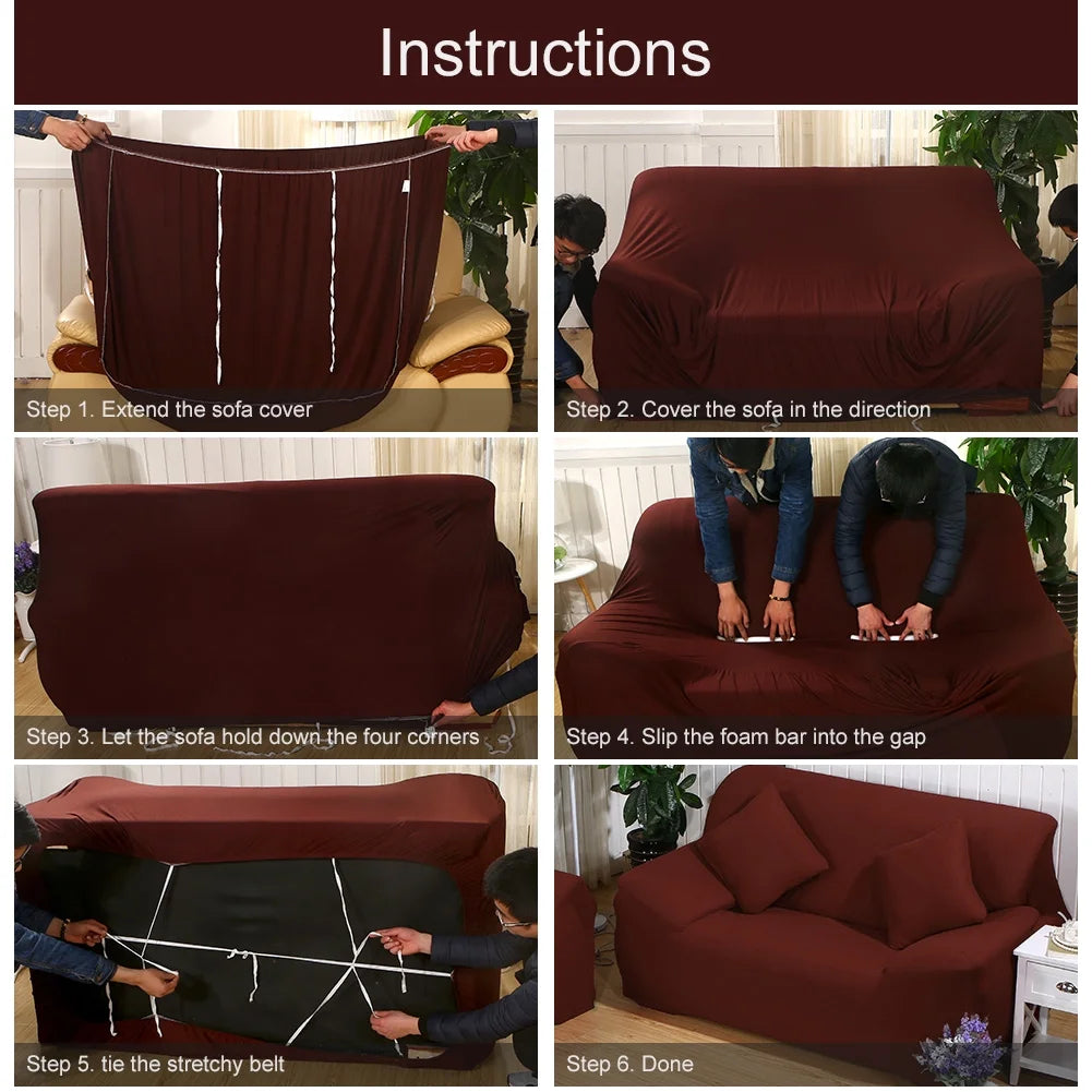 2 Piece L Shaped Sectional Couch Covers with 2pcs Pillowcases, Black, 3 Seater+4 Seater X481811