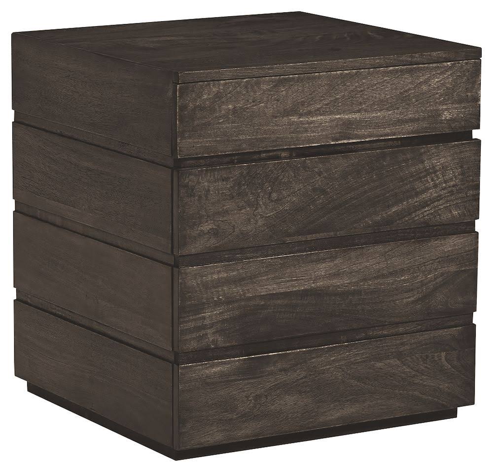 Transparent Black Square End Table H8766