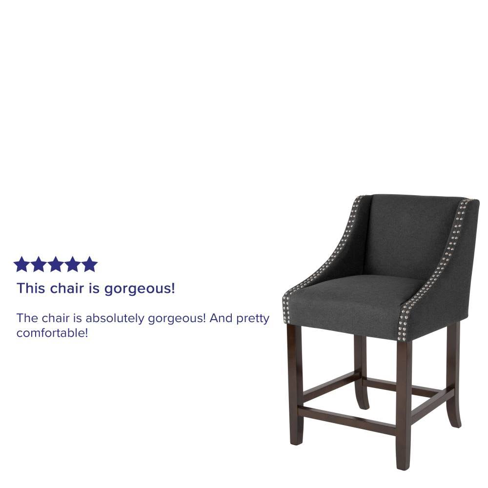 Light Gray Fabric Counter Height Stool T892