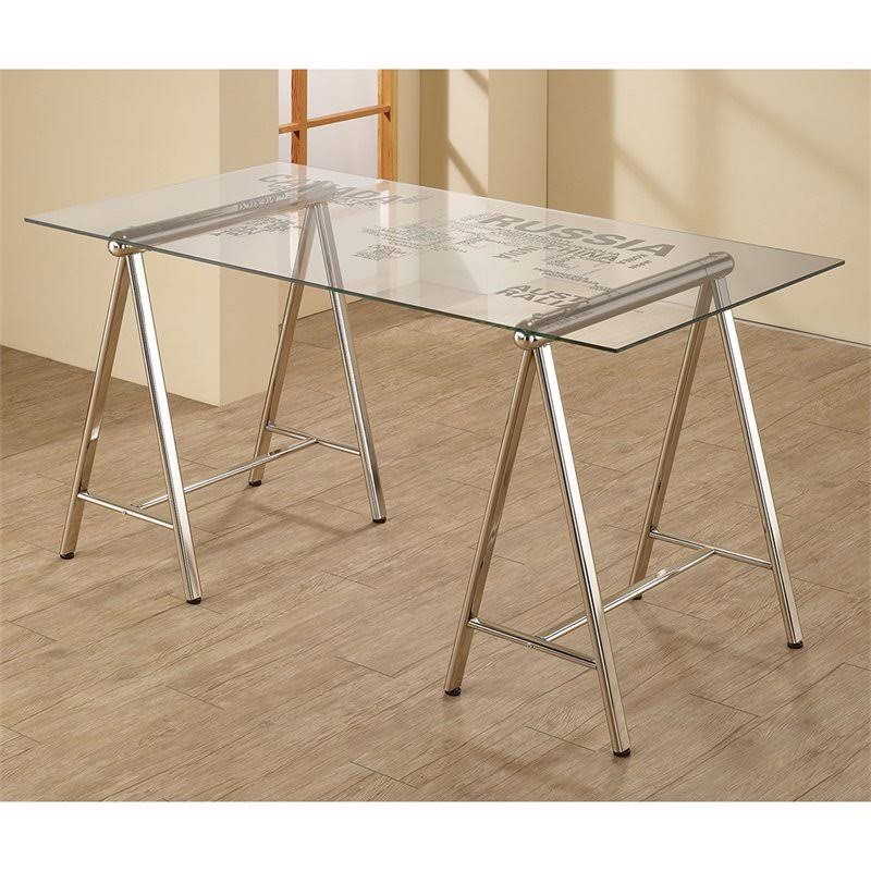 Nickel World Map Writing Desk U1551