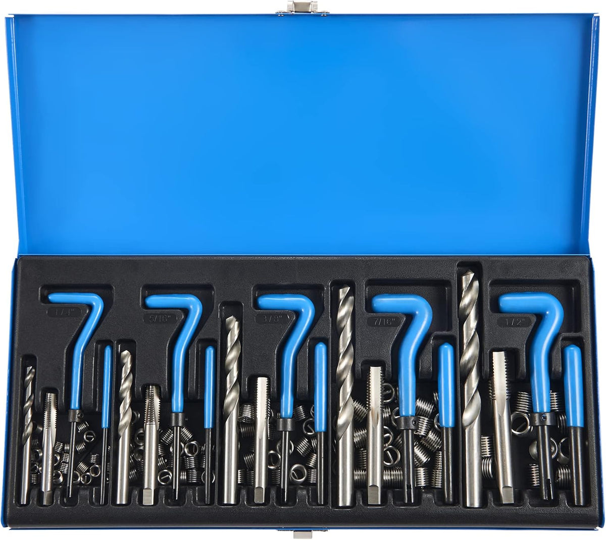 131PC SAE Thread Repair Kit, HSS Drill Helicoil Kit Standard A7937