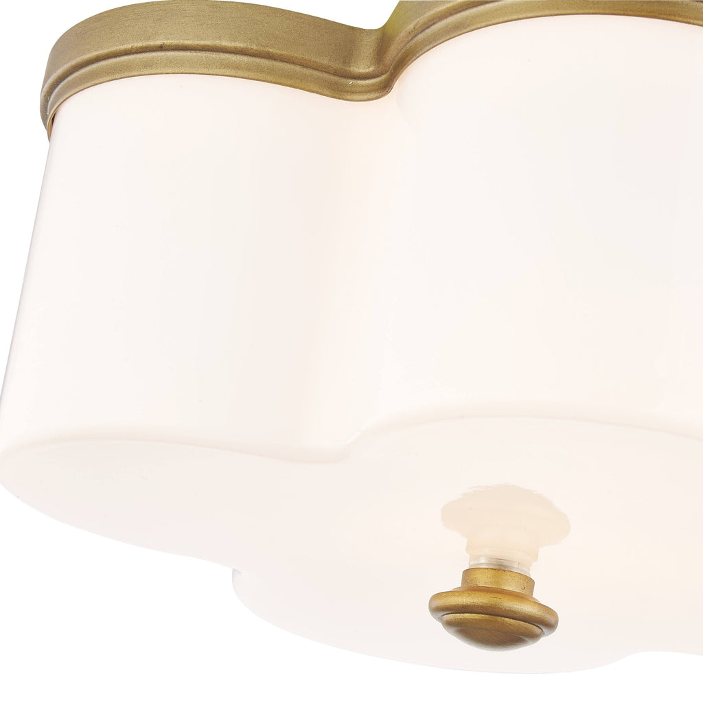 Aged Brass 2 Light Flush Mount Y712
