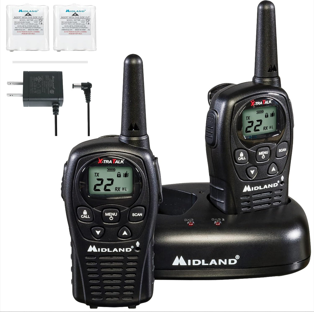 22 Channel FRS Walkie Talkies Two Way Radios, Pair Pack, Black U73949