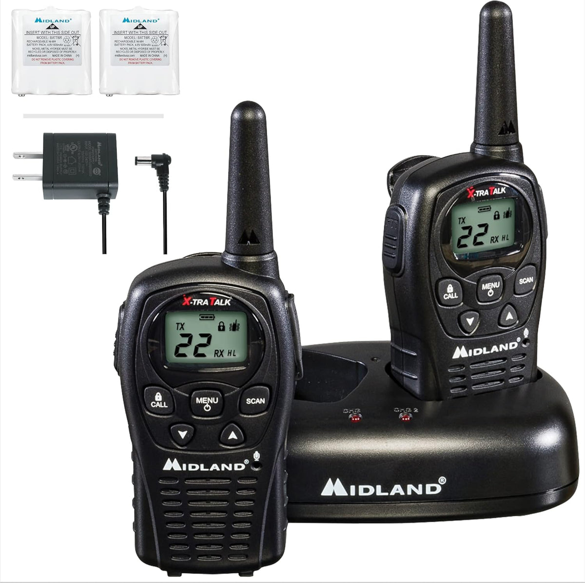 22 Channel FRS Walkie Talkies Two Way Radios, Pair Pack, Black U73949