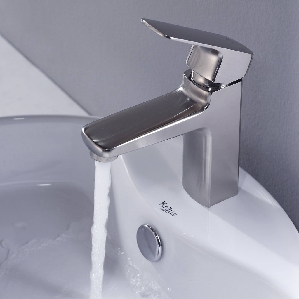 Brushed Nickel Single Hole Bathroom Faucet V31962