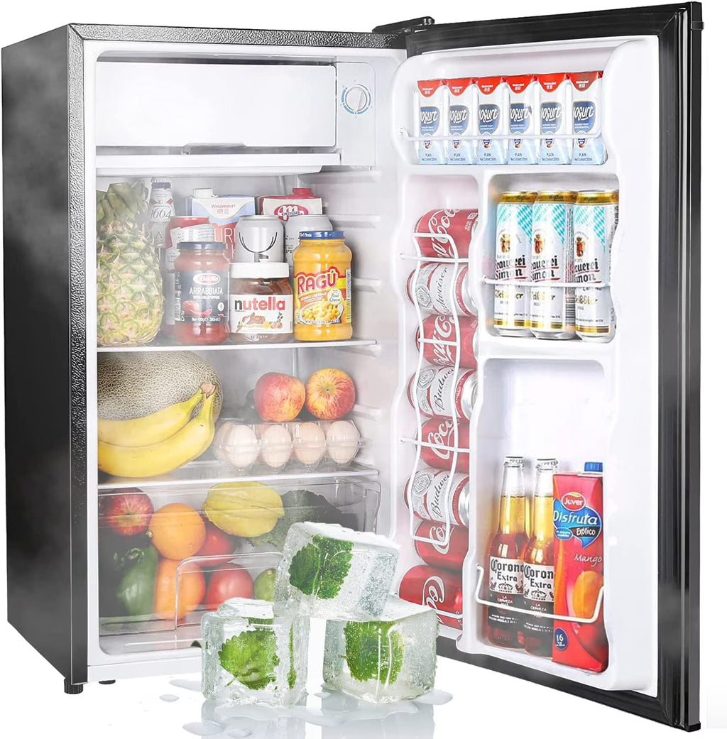 Compact Refrigerator Single Door Mini Fridge with Freezer, 3.2 Cu. Ft B617084