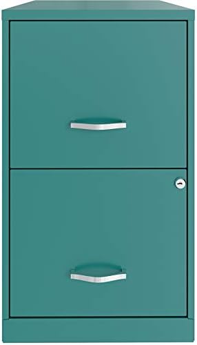 18in 2 Drawer Metal File Cabinet Teal K4536
